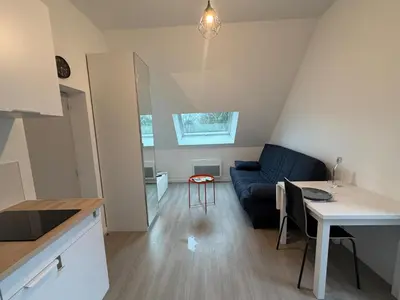 Cuisine ou kitchenette dans l'établissement Petit studio tout confort - proche Angers