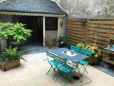 Terrasse ou espace extérieur de l'établissement Charming 3 star gîte En 1737