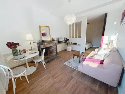 Cuisine ou kitchenette dans l'établissement Le Pretty - T2 rénové vue château avec parking