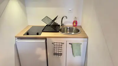 Cuisine ou kitchenette dans l'établissement Studio cosy - Quartier Prébendes, Tours centre