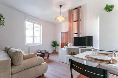 Télévision ou salle de divertissement dans l'établissement Douceur de Loire Studio Cosy