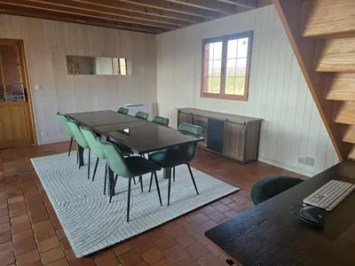 Coin salon dans l'établissement Gîte de la Chesnaie