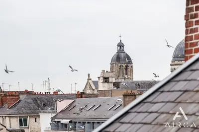 Vue générale sur La Celle-sous-Gouzon ou vue de la ville depuis l'appartement