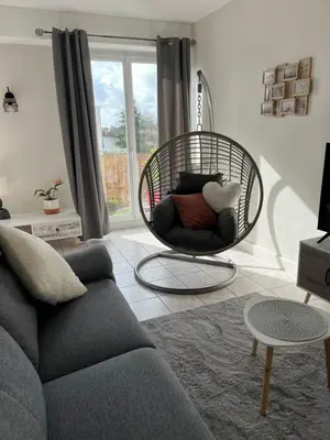 Coin salon dans l'établissement Appart Cosy Centre ville -proche gare