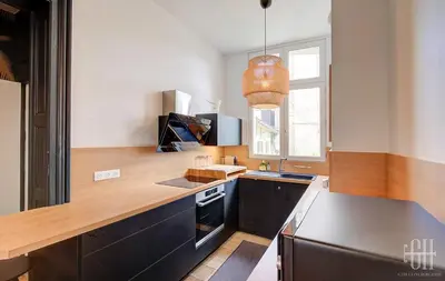 Cuisine ou kitchenette dans l'établissement Spacieux Appartement - Type Haussmannien - Wifi