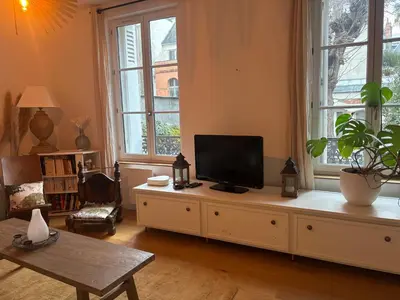 Télévision ou salle de divertissement dans l'établissement L'Appartement Buffon - Coeur de Tours