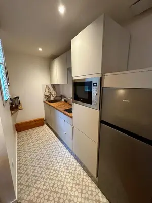 Cuisine ou kitchenette dans l'établissement Cosy 24 - Le Mans City Center