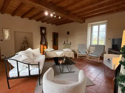Coin salon dans l'établissement Bois Sangha Maison 3 chambre avec jardin clos