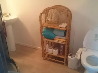 Salle de bains dans l'établissement Holiday Home Maison le Pressoir in Vallières-les-Grandes by Interhome