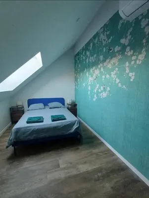 Un ou plusieurs lits dans un hébergement de l'établissement Gîte Gui's de 1 à 5 personnes avec piscine