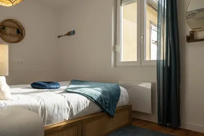 Un ou plusieurs lits dans un hébergement de l'établissement 301 Chanzy - T1 Bord de Mer - Lumineux & Cosy - 3P