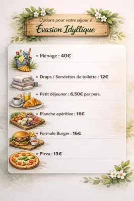 Nourriture dans la maison de vacances ou à proximité
