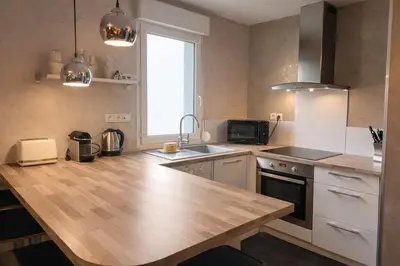 Cuisine ou kitchenette dans l'établissement Appartement Lumineux -Hôpital Bretonneau