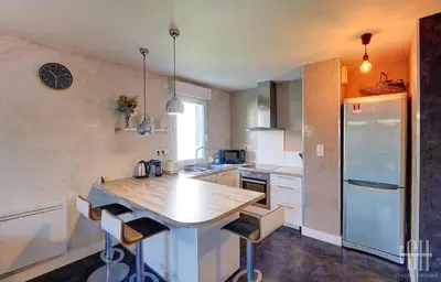 Cuisine ou kitchenette dans l'établissement Appartement Lumineux -Hôpital Bretonneau