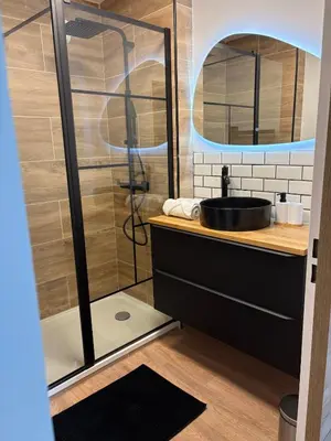 Salle de bains dans l'établissement Douce parenthèse - T2 à 10 min du circuit 24h