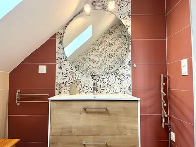 Salle de bains dans l'établissement La Maison Agoméa