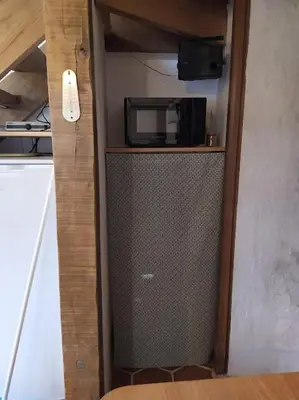 Cuisine ou kitchenette dans l'établissement Le refuge