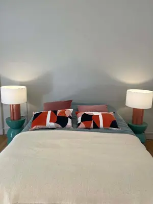 Un ou plusieurs lits dans un hébergement de l'établissement Villa Folies Moderne 3 chambre proche gare