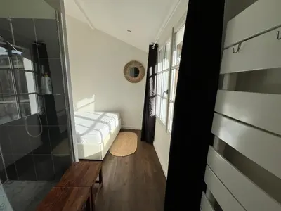 Un ou plusieurs lits dans un hébergement de l'établissement Charmante Maisonnette en Tuffeau à Deux Pas de la Loire, Saumur Centre avec Parking gratuit