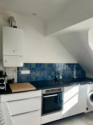 Cuisine ou kitchenette dans l'établissement Appartement vue sur Loire