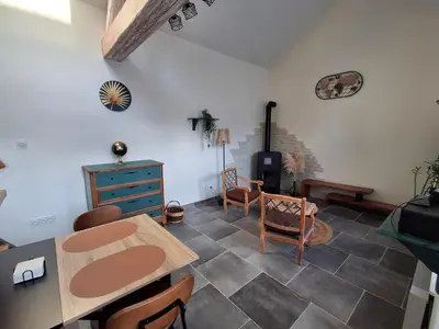 Coin salon dans l'établissement Petite maison au fond du jardin
