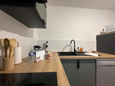 Cuisine ou kitchenette dans l'établissement Le Pavillon des Demoiselles maison, ville 6 pers