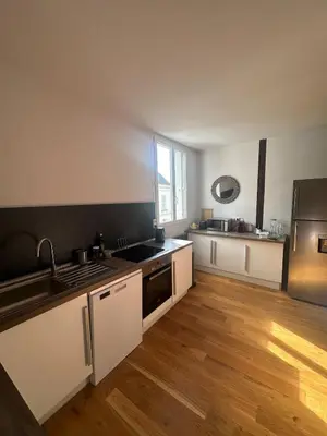 Cuisine ou kitchenette dans l'établissement Charmant appartement au cœur de ville