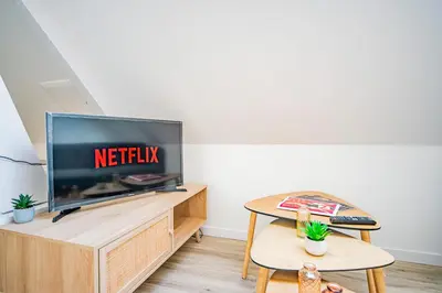 Télévision ou salle de divertissement dans l'établissement Le Grand Anatole - Proche Gare - Netflix