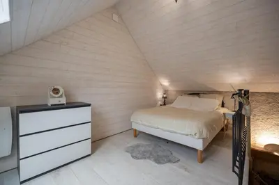 Un ou plusieurs lits dans un hébergement de l'établissement Maison troglodyte de luxe 10 pers proche Amboise