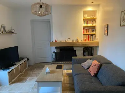 Coin salon dans l'établissement Chambre à louer 24h Le Mans