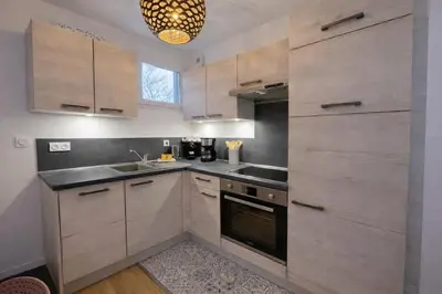 Cuisine ou kitchenette dans l'établissement Appartement hyper Centre Rénové Terrasse & Parking