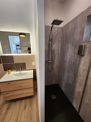 Salle de bains dans l'établissement Maison de village entre le futuroscope et Beauval