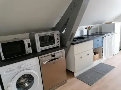 Cuisine ou kitchenette dans l'établissement La Petite Mésange