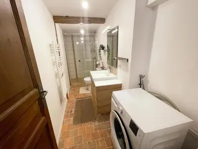 Salle de bains dans l'établissement Maison de campagne, charme Touraine - pers. - FR-1-381-649