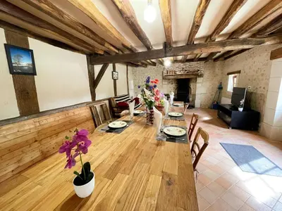 Coin salon dans l'établissement Maison de campagne, charme Touraine - pers. - FR-1-381-649