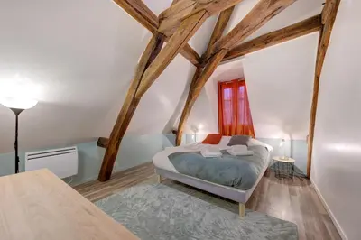 Un ou plusieurs lits dans un hébergement de l'établissement Magnifique loft au pied du tram - Wifi - Bureau