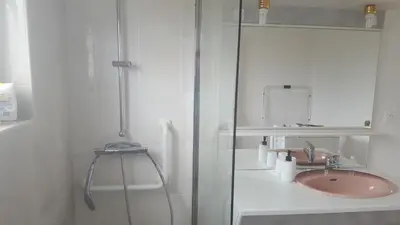 Salle de bains dans l'établissement Maison avec jardin et garage