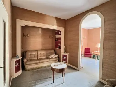 Coin salon dans l'établissement Charming home 12
