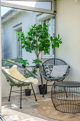 Balcon ou terrasse dans l'établissement La Villa Pop