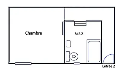 Plan de l'établissement La Glacière - chambre avec salle de bain - 2 personnes