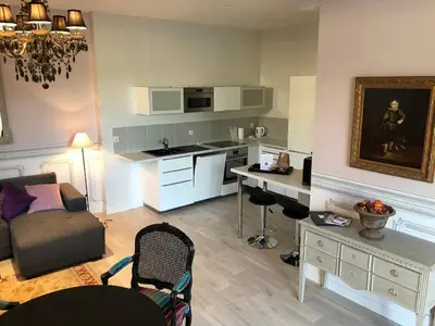 Cuisine ou kitchenette dans l'établissement Domaine Plessis Gallu - vacation cottage rental