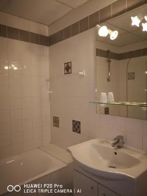 Salle de bains dans l'établissement Hôtel Trianon Tours