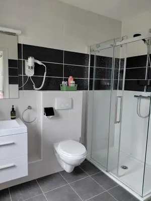 Salle de bains dans l'établissement B&B Les hirondelles du moulin, Val de Loire