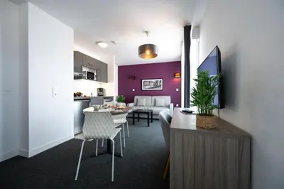 Cuisine ou kitchenette dans l'établissement Nemea Appart Hotel Quai Victor Tours Centre