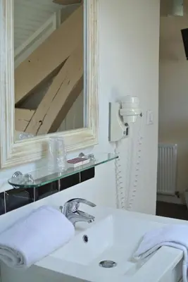 Salle de bains dans l'établissement Logis Hôtel Louise de Savoie