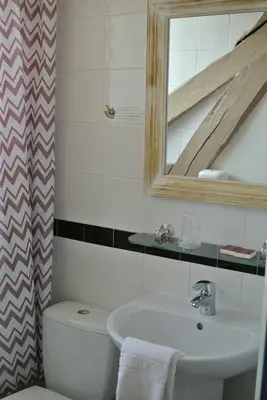 Salle de bains dans l'établissement Logis Hôtel Louise de Savoie