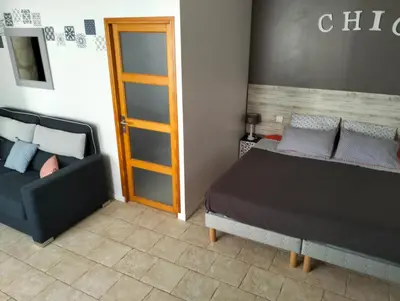 Un ou plusieurs lits dans un hébergement de l'établissement Le Gîte des Marguerites