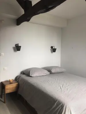 Un ou plusieurs lits dans un hébergement de l'établissement Chambres dans le gîte 