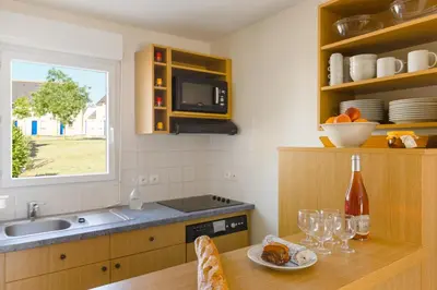 Cuisine ou kitchenette dans l'établissement Lagrange Vacances Les Jardins Renaissance
