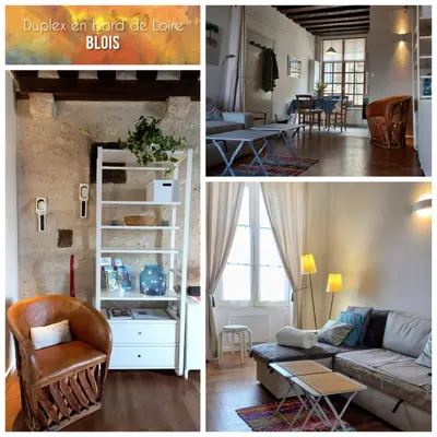 Coin salon dans l'établissement Duplex 60 m2 bord de Loire